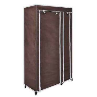 vidaXL Ντουλάπα Καφέ Υφασμάτινη 110x45x175cm 1 τεμ.