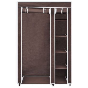 vidaXL Ντουλάπα Καφέ Υφασμάτινη 110x45x175cm 1 τεμ.