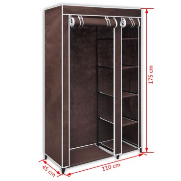 vidaXL Ντουλάπα Καφέ Υφασμάτινη 110x45x175cm 1 τεμ.
