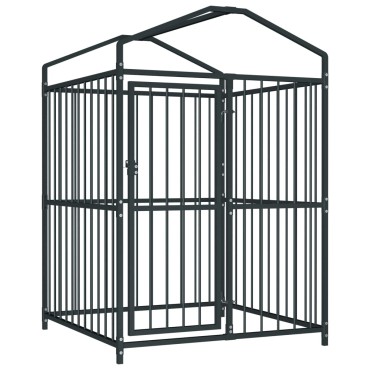 vidaXL Κλουβί Σκύλου Εξωτερικού Χώρου 120 x 120 x 150 εκ. με Στέγαστρο