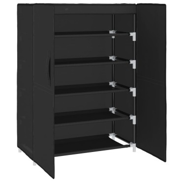 vidaXL Παπουτσοθήκη Μαύρη 60x28x90cm Υφασμάτινη