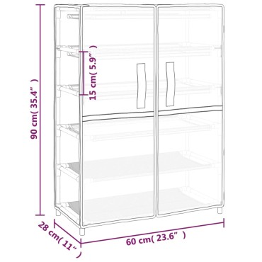 vidaXL Παπουτσοθήκη Μαύρη 60x28x90cm Υφασμάτινη