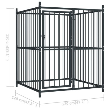 vidaXL Κλουβί Σκύλου Εξωτερικού Χώρου 120 x 120 x 150 εκ.