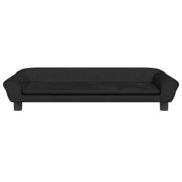 vidaXL Καναπές Παιδικός Μαύρος 100x50x26cm από Βελούδο 1 τεμ.