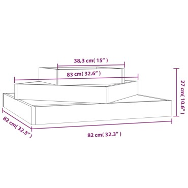 vidaXL Ζαρντινιέρα 83 x 83 x 27 εκ. από Μασίφ Ξύλο Ψευδοτσούγκας