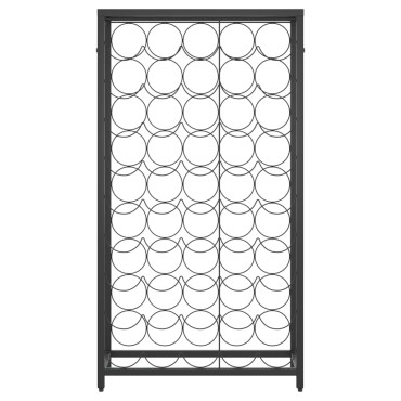 vidaXL Ραφιέρα Κρασιών 45 Μπουκ. Μαύρη 54x18x100cm Σφυρήλατο Σίδερο 1 τεμ.