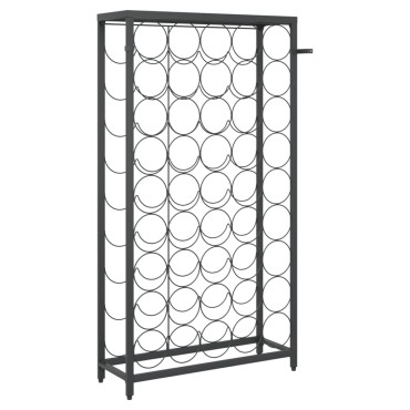 vidaXL Ραφιέρα Κρασιών 45 Μπουκ. Μαύρη 54x18x100cm Σφυρήλατο Σίδερο 1 τεμ.