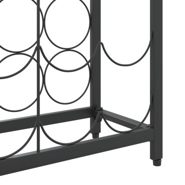 vidaXL Ραφιέρα Κρασιών 45 Μπουκ. Μαύρη 54x18x100cm Σφυρήλατο Σίδερο 1 τεμ.