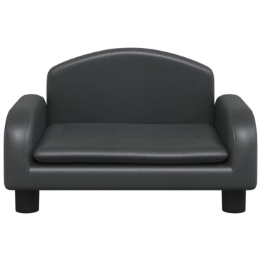 vidaXL Καναπές Παιδικός Μαύρος 50x40x30cm από Συνθετικό Δέρμα 1 τεμ.