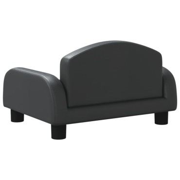 vidaXL Καναπές Παιδικός Μαύρος 50x40x30cm από Συνθετικό Δέρμα 1 τεμ.
