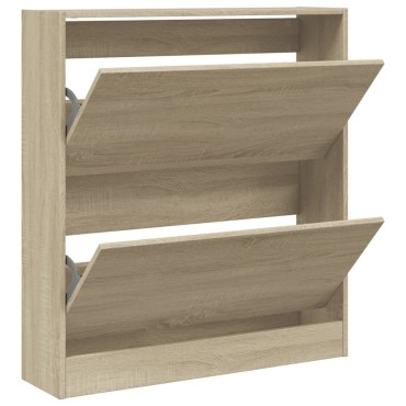 vidaXL Παπουτσοθήκη Sonoma Δρυς 80x21x87,5cm από Επεξεργασμένο Ξύλο
