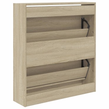 vidaXL Παπουτσοθήκη Sonoma Δρυς 80x21x87,5cm από Επεξεργασμένο Ξύλο