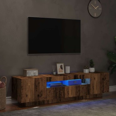 vidaXL Έπιπλο Τηλεόρασης LED Όψη Παλαιού Ξύλου 160x35x40cmΕπεξ. Ξύλο