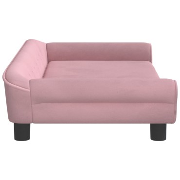 vidaXL Καναπές Παιδικός Ροζ 100x50x26cm από Βελούδο 1 τεμ.