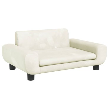 vidaXL Κρεβάτι Σκύλου Κρεμ 70 x 45 x 33 εκ. Βελούδινο