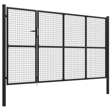 vidaXL Πόρτα Περίφραξης Κήπου Ανθρακί 350 x 150 εκ. Ατσάλινη