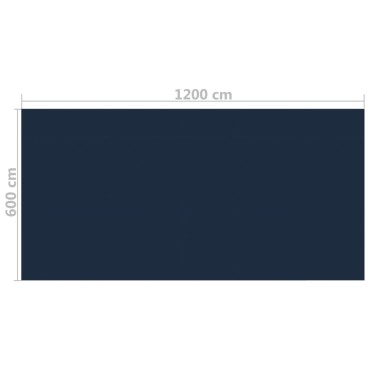 vidaXL Κάλυμμα Πισίνας Ηλιακό Μαύρο/Μπλε 1200x600 εκ. Πολυαιθυλένιο
