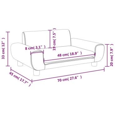vidaXL Καναπές Παιδικός Μπλε 70x45x33cm από Βελούδο 1 τεμ.