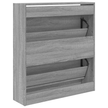 vidaXL Παπουτσοθήκη Γκρι Sonoma 80x21x87,5cm από Επεξεργ. Ξύλο