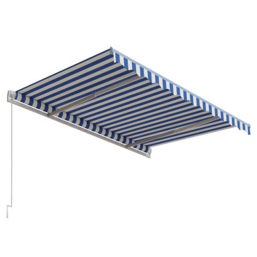 vidaXL Τέντα Συρόμενη Αυτόματη Μπλε / Λευκό 300 x 250 εκ.