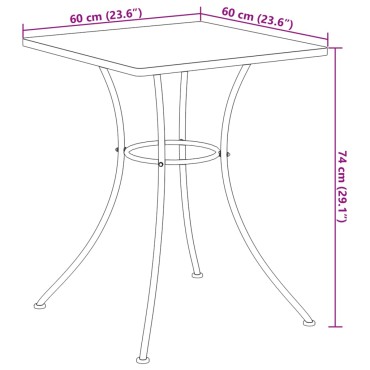 vidaXL Τραπέζι Bistro «Μωσαϊκό» Τερακότα 60x60x74cm Κεραμικό 1 τεμ.