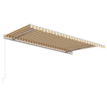 vidaXL Τέντα Συρόμενη Αυτόματη Kίτρινο / Λευκό 450 x 300 εκ.