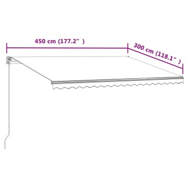 vidaXL Τέντα Συρόμενη Αυτόματη Kίτρινο / Λευκό 450 x 300 εκ.