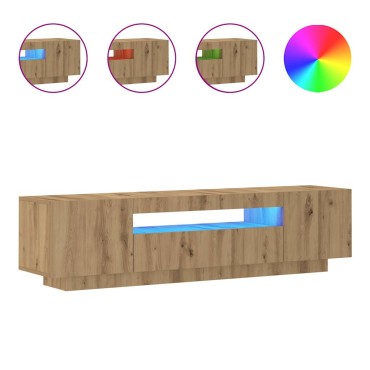 vidaXL Έπιπλο Τηλεόρασης με LED Αρτισιανή Δρυς 160x35x40cm Επεξ.Ξύλο