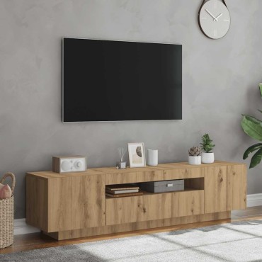 vidaXL Έπιπλο Τηλεόρασης με LED Αρτισιανή Δρυς 160x35x40cm Επεξ.Ξύλο