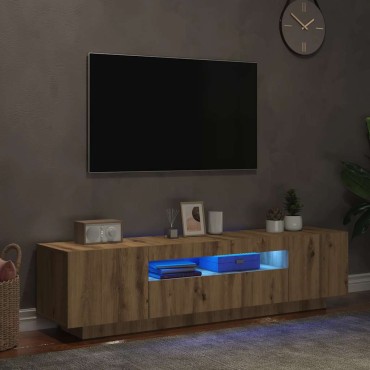 vidaXL Έπιπλο Τηλεόρασης με LED Αρτισιανή Δρυς 160x35x40cm Επεξ.Ξύλο