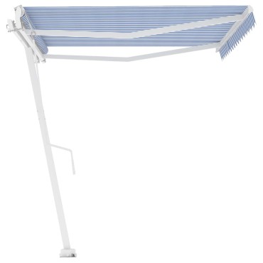 vidaXL Τέντα Αυτόματη Ανεξάρτητη Μπλε/Λευκό 450 x 300 εκ.