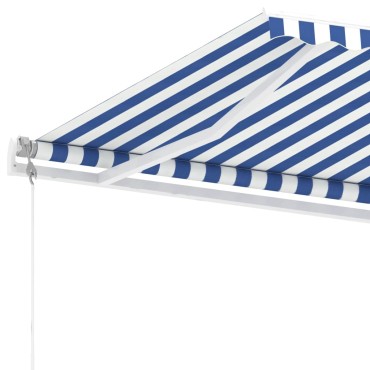 vidaXL Τέντα Αυτόματη Ανεξάρτητη Μπλε/Λευκό 450 x 300 εκ.
