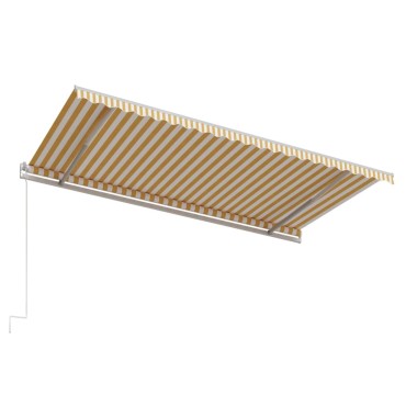vidaXL Τέντα Συρόμενη Αυτόματη Kίτρινο / Λευκό 500 x 300 εκ.