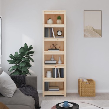 vidaXL Βιβλιοθήκη 50x35x183cm από Μασίφ Ξύλο Πεύκου 1 τεμ.