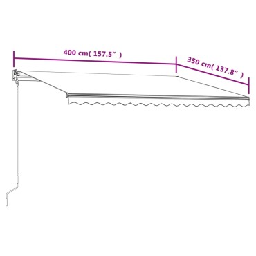 vidaXL Τέντα Συρόμενη Αυτόματη Κίτρινο / Λευκό 400 x 350 εκ.