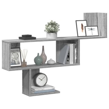 vidaXL Ραφιέρα Τοίχου Γκρι Sonoma 100x15x70cm Επεξεργασμένο Ξύλο 1 τεμ.