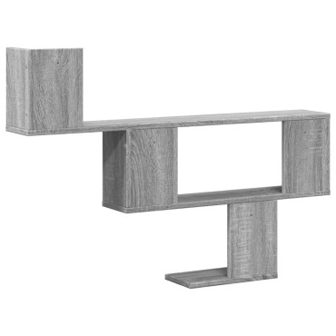 vidaXL Ραφιέρα Τοίχου Γκρι Sonoma 100x15x70cm Επεξεργασμένο Ξύλο 1 τεμ.
