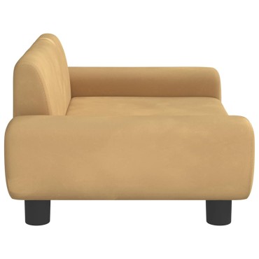 vidaXL Κρεβάτι Σκύλου Καφέ 70 x 45 x 33 εκ. Βελούδινο
