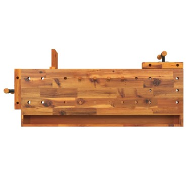 vidaXL Πάγκος Εργ. Συρτάρι/ Μέγγενες 124x52x83 εκ. Μασίφ Ξύλο Ακακίας