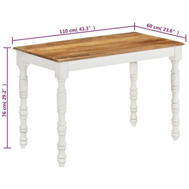 vidaXL Τραπεζαρία 110x60x76cm από Μασίφ Ξύλο Μάνγκο 1 τεμ.