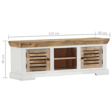 vidaXL Έπιπλο Τηλεόρασης 110x30x40cm από Μασίφ Ξύλο Μάνγκο 1 τεμ.