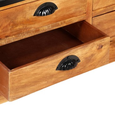 vidaXL Βιβλιοθήκη με 4 Επίπεδα/6 Συρτάρια 122x36x181cm Ξύλο Μάνγκο 1 τεμ.