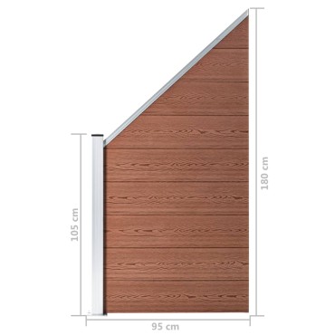 vidaXL Πάνελ Περίφραξης Καφέ 105x(105-180)cm από WPC