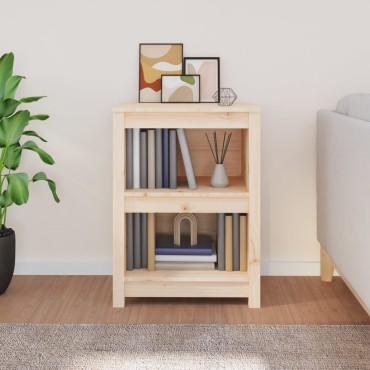vidaXL Βιβλιοθήκη 50x35x68cm από Μασίφ Ξύλο Πεύκου 1 τεμ.