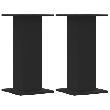 vidaXL Βάσεις Φυτών 2 τεμ. Μαύρες 30x30x60 εκ. από Επεξεργασμένο Ξύλο
