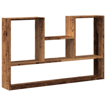 vidaXL Ραφιέρα Τοίχου Όψη Παλαιού Ξύλου 99x15x60cm από Επεξ. Ξύλο 1 τεμ.