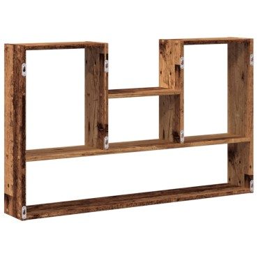 vidaXL Ραφιέρα Τοίχου Όψη Παλαιού Ξύλου 99x15x60cm από Επεξ. Ξύλο 1 τεμ.