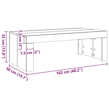 vidaXL Τραπεζάκι Σαλονιού Όψη Παλαιού Ξύλου 102x50x35cm Επεξ. Ξύλο 1 τεμ.