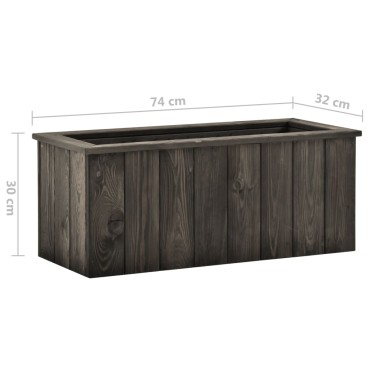 vidaXL Ζαρντινιέρα Υπερυψωμένη Σκ. Γκρι 74x32x30 εκ. Μασίφ Ξύλο Πεύκου