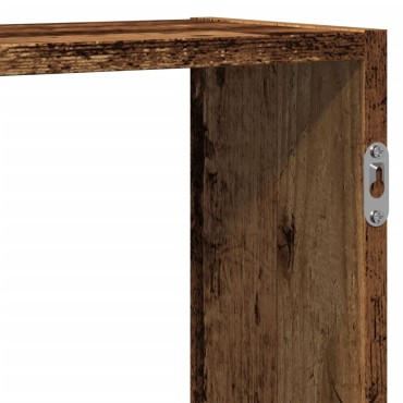 vidaXL Ραφιέρα Τοίχου Όψη Παλαιού Ξύλου 129x18x42cm από Επεξ. Ξύλο 1 τεμ.